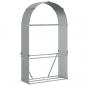 Preview: Kaminholzunterstand Hellgrau 120x45x210 cm Verzinkter Stahl