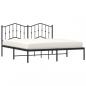 Preview: Bettgestell mit Kopfteil Metall Schwarz 160x200 cm