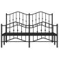 Preview: Bettgestell mit Kopf- und Fußteil Metall Schwarz 150x200 cm