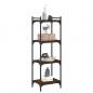 Preview: Bücherregal 4 Böden Braun Eiche-Optik 40x30x120cm Holzwerkstoff
