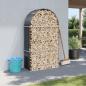 Preview: ARDEBO.de - Kaminholzunterstand Anthrazit 120x45x210 Verzinkter Stahl