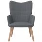 Preview: Relaxsessel mit Hocker Dunkelgrau Stoff