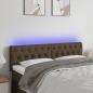 Preview: ARDEBO.de - LED Kopfteil Dunkelbraun 144x7x78/88 cm Stoff