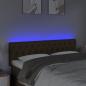 Preview: LED Kopfteil Dunkelbraun 144x7x78/88 cm Stoff