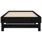 Preview: Tagesbett Ausziehbar Schwarz 2x(80x200) cm Massivholz Kiefer