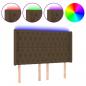 Preview: LED Kopfteil Dunkelbraun 147x16x118/128 cm Stoff