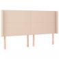 Preview: Kopfteil mit Ohren Cappuccino-Braun 183x16x118/128cm Kunstleder