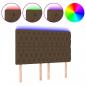 Preview: LED Kopfteil Dunkelbraun 144x7x118/128 cm Stoff