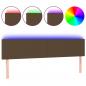 Preview: LED Kopfteil Dunkelbraun 200x5x78/88 cm Stoff