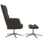 Preview: Relaxsessel mit Hocker Dunkelgrau Samt