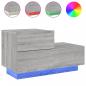 Preview: Nachttisch mit LED-Leuchten Grau Sonoma 70x36x40,5 cm