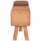 Preview: Bank Turnbock-Design Braun 160 cm Echtleder und Canvas