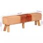 Preview: Bank Turnbock-Design Braun 160 cm Echtleder und Canvas