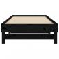 Preview: Tagesbett Ausziehbar Schwarz 2x(100x200) cm Massivholz Kiefer