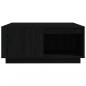 Preview: Couchtisch Schwarz 80x81x36,5 cm Massivholz Kiefer