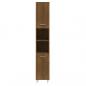 Preview: Badschrank Braun Eichen-Optik 30x30x179 cm Holzwerkstoff