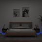 Preview: ARDEBO.de - Nachttische mit LED-Leuchten 2 Stk. Braun Eiche 40x39x37 cm