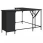 Preview: ARDEBO.de - Schreibtisch Schwarz 141x141x75 cm Holzwerkstoff