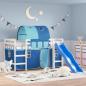 Preview: ARDEBO.de - Kinderhochbett mit Tunnel Blau 80x200 cm Massivholz Kiefer