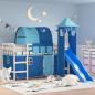 Preview: ARDEBO.de - Kinderhochbett mit Turm Blau 80x200 cm Massivholz Kiefer