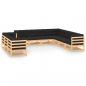 Preview: ARDEBO.de - 10-tlg. Garten-Lounge-Set mit Kissen Massivholz Kiefer