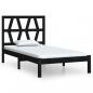 Preview: Massivholzbett Schwarz Kiefer 75x190 cm