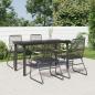 Preview: ARDEBO.de - 5-tlg. Garten-Essgruppe Schwarz PVC Rattan