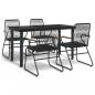 Preview: 5-tlg. Garten-Essgruppe Schwarz PVC Rattan