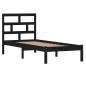 Preview: Massivholzbett Schwarz 75x190 cm
