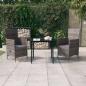 Preview: ARDEBO.de - 3-tlg. Garten-Essgruppe mit Kissen Grau