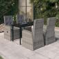 Preview: ARDEBO.de - 5-tlg. Garten-Essgruppe mit Kissen Grau