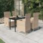 Preview: ARDEBO.de - 5-tlg. Garten-Essgruppe mit Kissen Beige