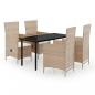 Preview: 5-tlg. Garten-Essgruppe mit Kissen Beige