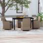 Preview: ARDEBO.de - 5-tlg. Garten-Essgruppe mit Kissen Braun