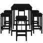 Preview: 7-tlg. Gartenbar-Set Schwarz Massivholz Kiefer