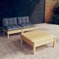 Preview: ARDEBO.de - 3-tlg. Garten-Lounge-Set mit Grauen Kissen Kiefernholz