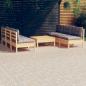 Preview: ARDEBO.de - 7-tlg. Garten-Lounge-Set mit Grauen Kissen Kiefernholz