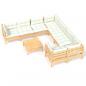 Preview: 9-tlg. Garten-Lounge-Set mit Creme Kissen Kiefernholz