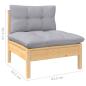 Preview: 13-tlg. Garten-Lounge-Set mit Grauen Kissen Kiefer Massivholz