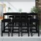 Preview: 9-tlg. Gartenbar-Set Schwarz Massivholz Kiefer