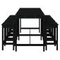Preview: 9-tlg. Gartenbar-Set Schwarz Massivholz Kiefer