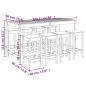 Preview: 9-tlg. Gartenbar-Set Schwarz Massivholz Kiefer