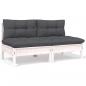 Preview: 5-tlg. Garten-Lounge-Set mit Kissen Kiefer Massivholz
