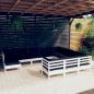 Preview: ARDEBO.de - 11-tlg. Garten-Lounge-Set mit Kissen Weiß Kiefernholz