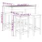 Preview: ARDEBO.de - 5-tlg. Gartenbar-Set Schwarz Massivholz Kiefer