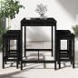 Preview: 5-tlg. Gartenbar-Set Schwarz Massivholz Kiefer