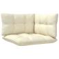 Preview: 5-tlg. Garten-Lounge-Set mit Creme Kissen Kiefernholz