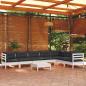 Preview: ARDEBO.de - 8-tlg. Garten-Lounge-Set mit Kissen Weiß Kiefer Massivholz