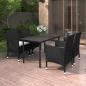 Preview: ARDEBO.de - 5-tlg. Garten-Essgruppe mit Auflagen Poly Rattan und Glas