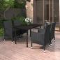 Preview: ARDEBO.de - 5-tlg. Garten-Essgruppe mit Auflagen Poly Rattan und Glas